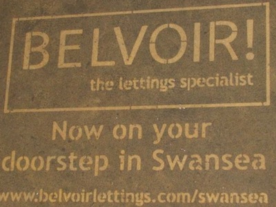 Clean advertising / reverse graffiti in Swansea and Cardiff